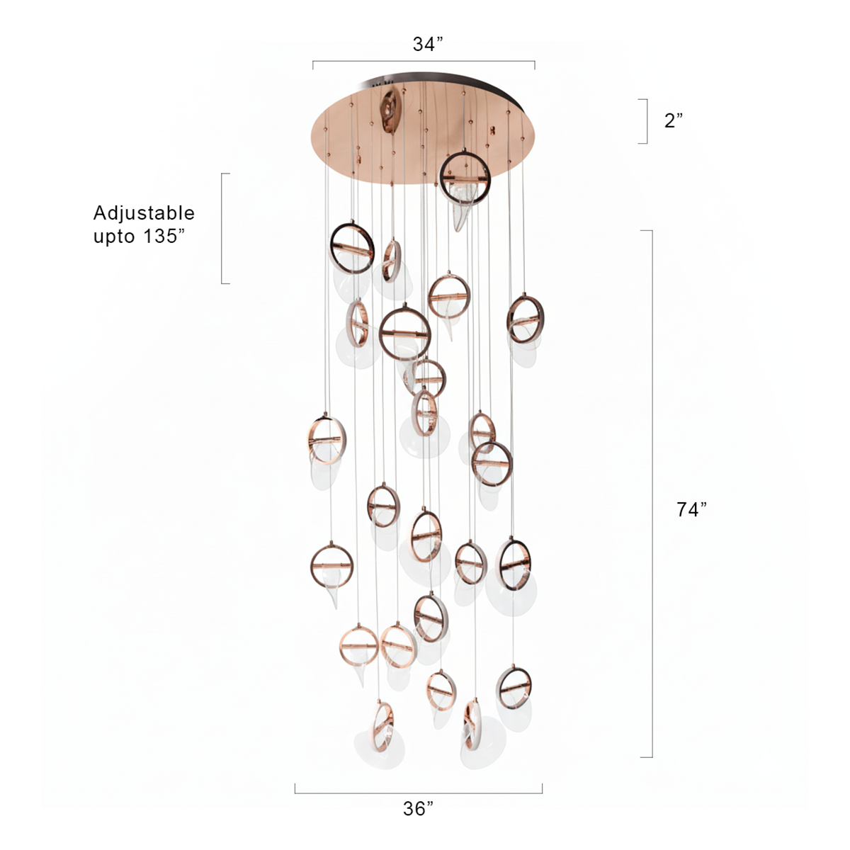 Shop She Said Yes (3 Colour) Double Height LED Chandelier Interior Lights