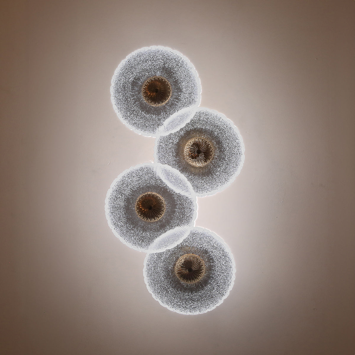 Shop Show off 4-Glass (3 Colour) LED Wall Light Interior Lights 