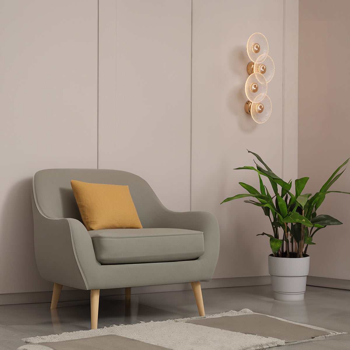 Shop Show off 4-Glass (3 Colour) LED Wall Light Living Room