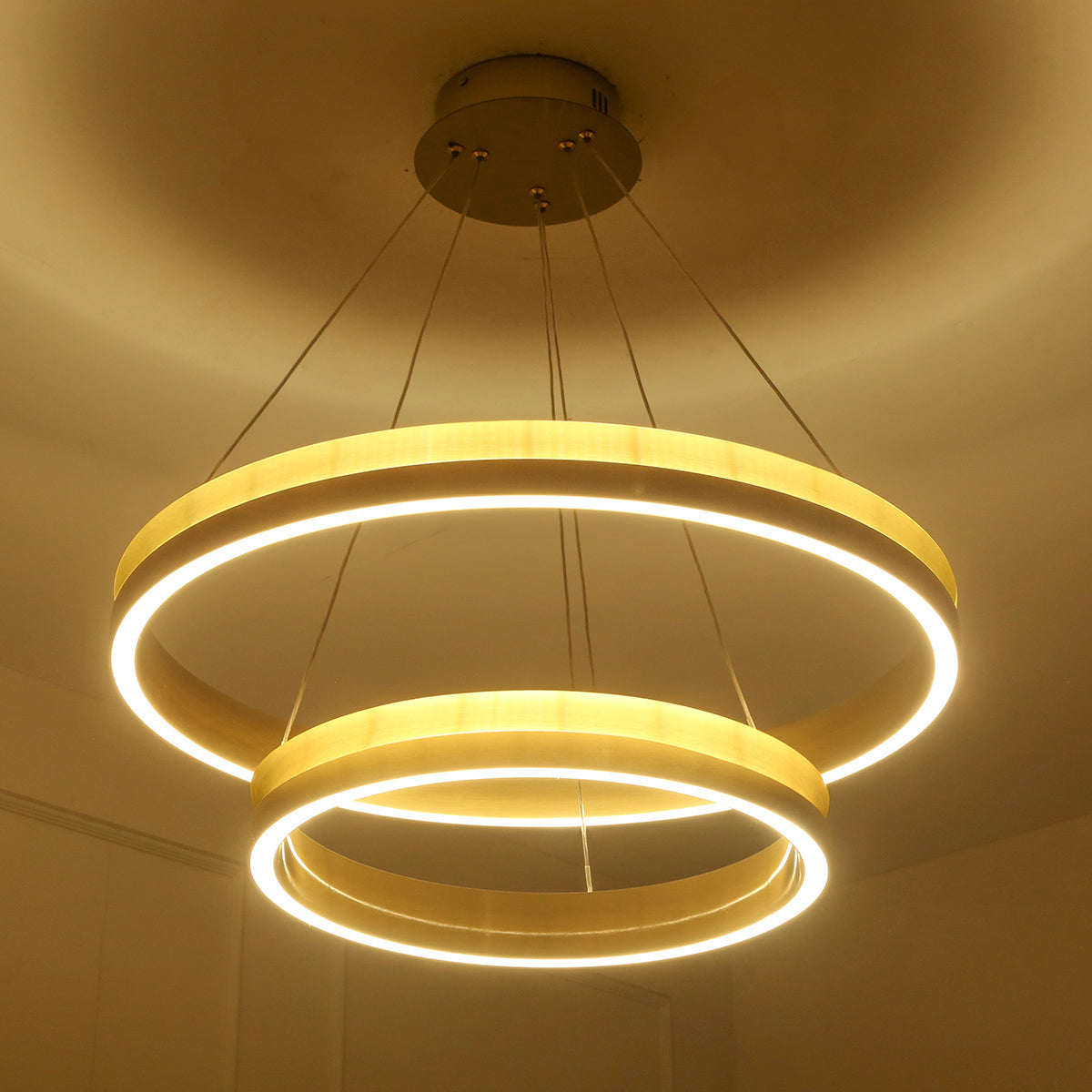 Shop Sophisticated Rings (3 Colour) LED Chandelier Dining Room