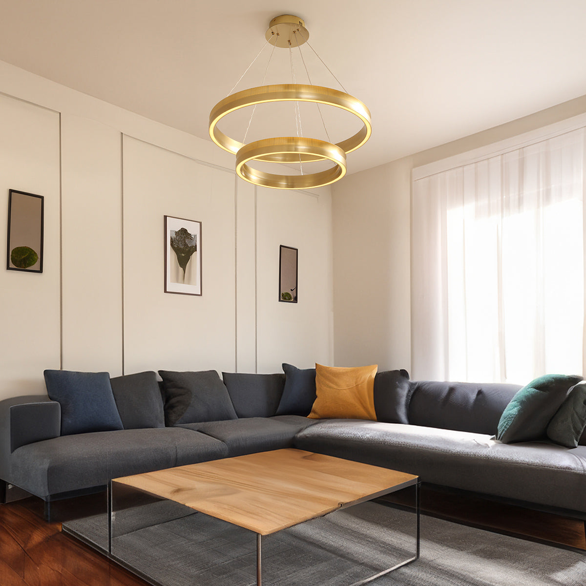 Shop Sophisticated Rings (3 Colour) LED Chandelier Online
