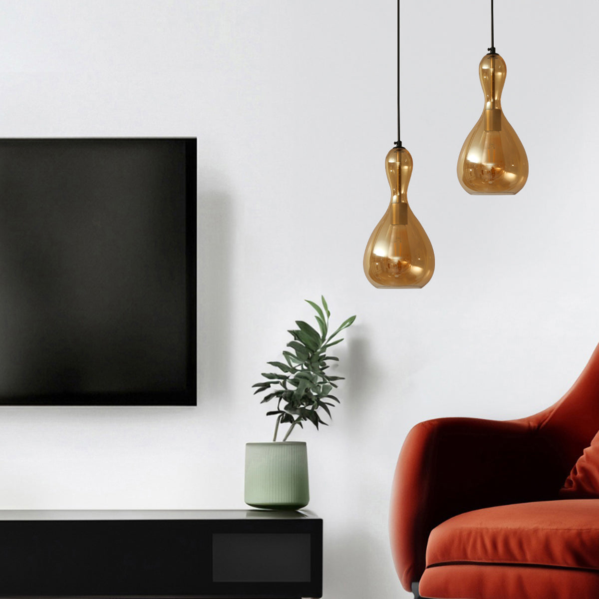 Shop Trance Sleek Amber Pendant Light Interior Lights