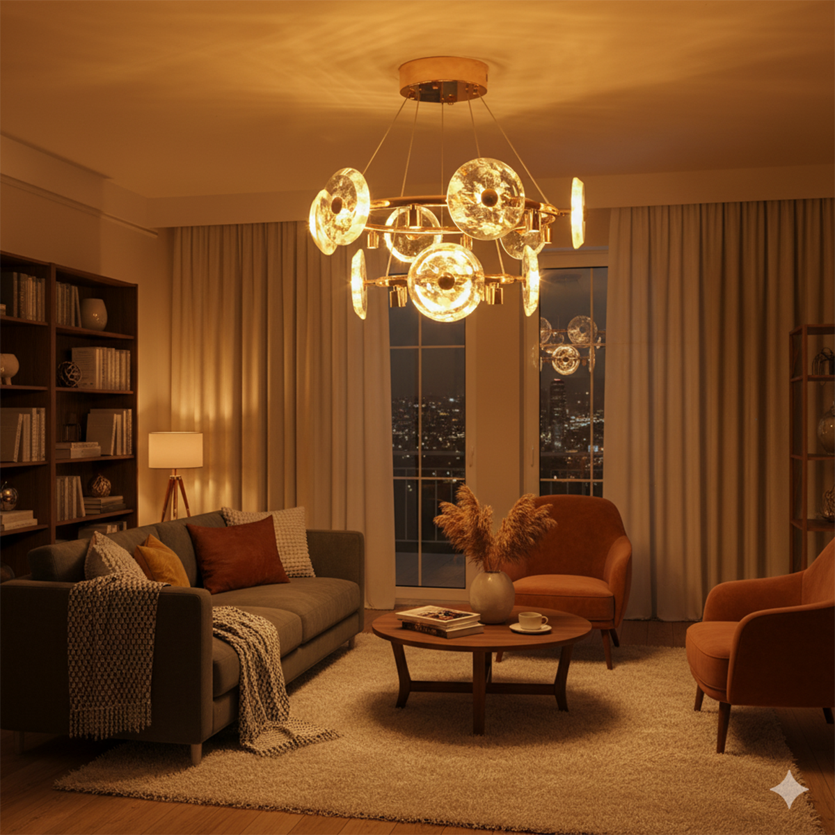 Shop Winter Sky Round LED Chandelier Interior Lights