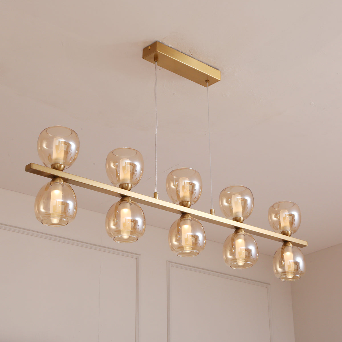 Stability Long LED Chandelier for Dining & Modern Home | Light & Living