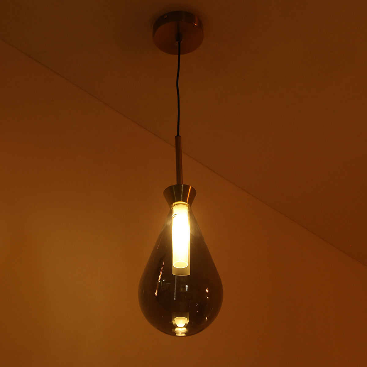 Teardrop Smoke LED Pendant Light for Modern Lamps | Light & Living