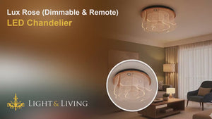 Lux Rose (Dimmable & Remote) LED Chandelier Video