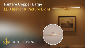Fanfare Copper Large LED Mirror & Picture Light Video