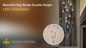 Beautiful Day Brass Double Height LED Chandelier Video