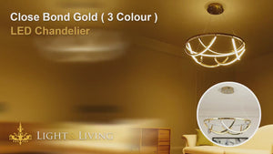 Close Bond Gold ( 3 Colour ) LED Chandelier Video