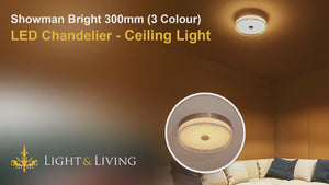 Showman Bright 300mm (3 Colour) LED Chandelier - Ceiling Light Video