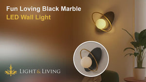Fun Loving BLack Marble LED Wall Light Video