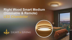 Buy Bright Wood Smart Medium Dimmable Remote LED Chandelier Ceiling Light video
