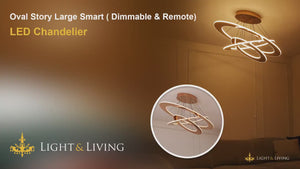 Oval Story Large Smart ( Dimmable & Remote) LED Chandelier Video
