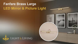 Fanfare Brass Large LED Mirror & Picture Light Video