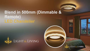 Buy Blend in 500mm Dimmable Remote LED Chandelier Ceiling Light video
