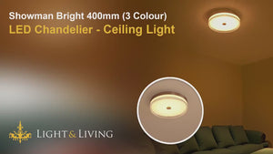 Showman Bright 400mm (3 Colour) LED Chandelier - Ceiling Light Video