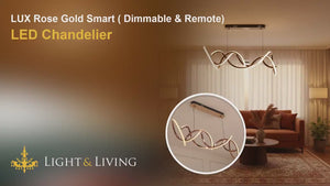 LUX Rose Gold Smart ( Dimmable & Remote) LED Chandelier Video