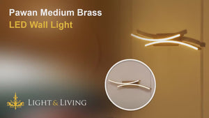 Pawan Medium Brass LED Wall Light Video