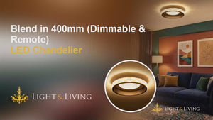 Buy Blend in 400mm Dimmable Remote LED Chandelier Ceiling Light video