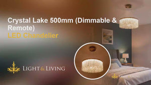 Buy Crystal Lake 500mm Dimmable&Remote LED Chandelier video