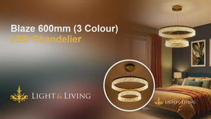 Buy Blaze 600mm 3 Colour LED Chandelier video