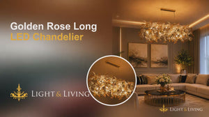 Buy Golden Rose Long LED Chandelier Video