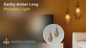 Earthy Amber Long Pendant Light Video