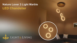 Nature Lover 3 Light Marble LED Chandelier Video