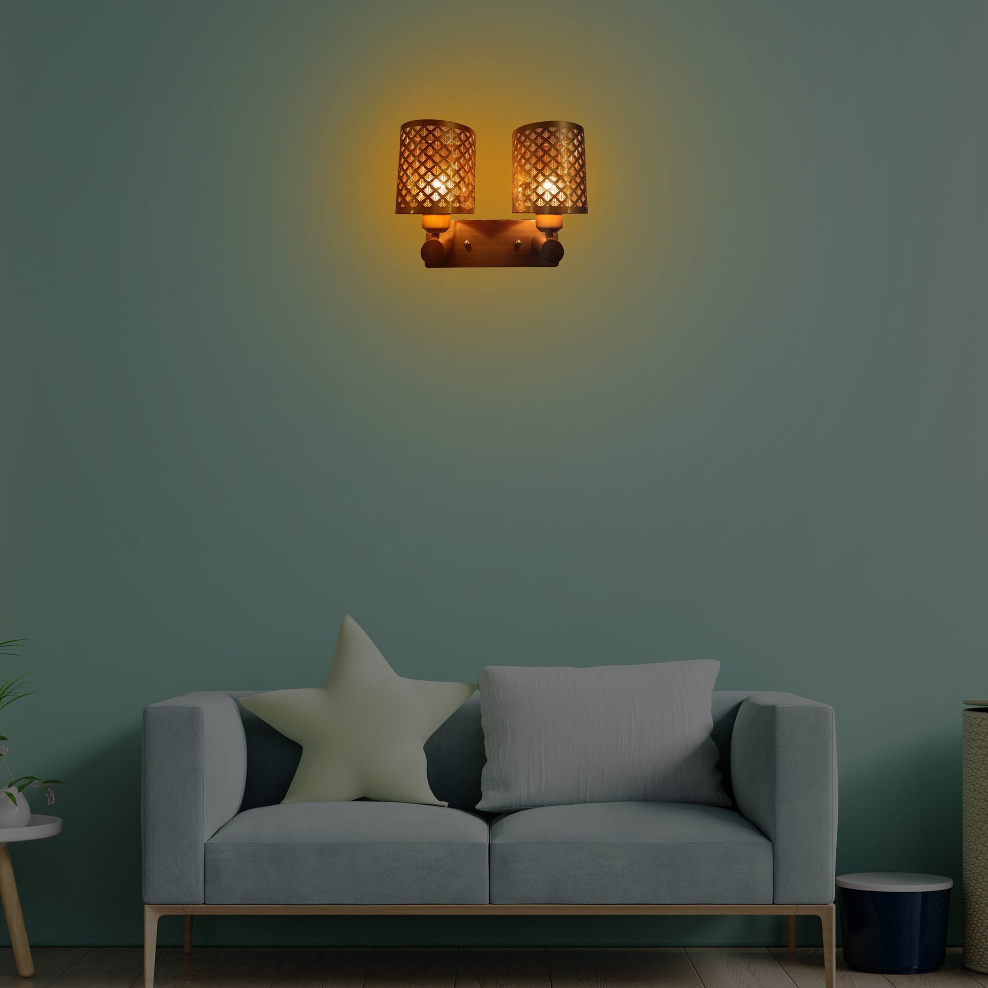 Brass Weaving Double Wall Light