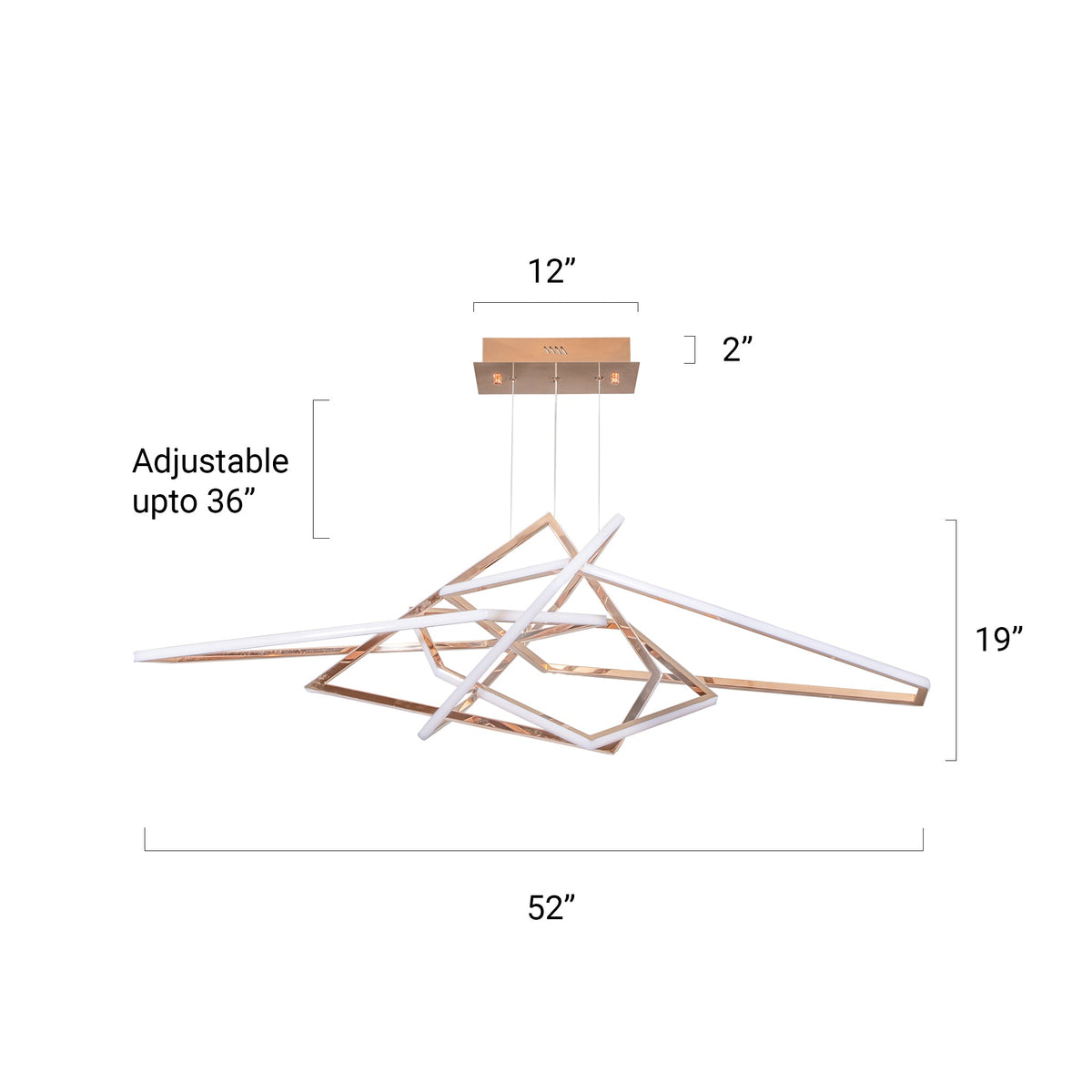 Buy Beyond Rose Gold LED Chandelier store bangalore
