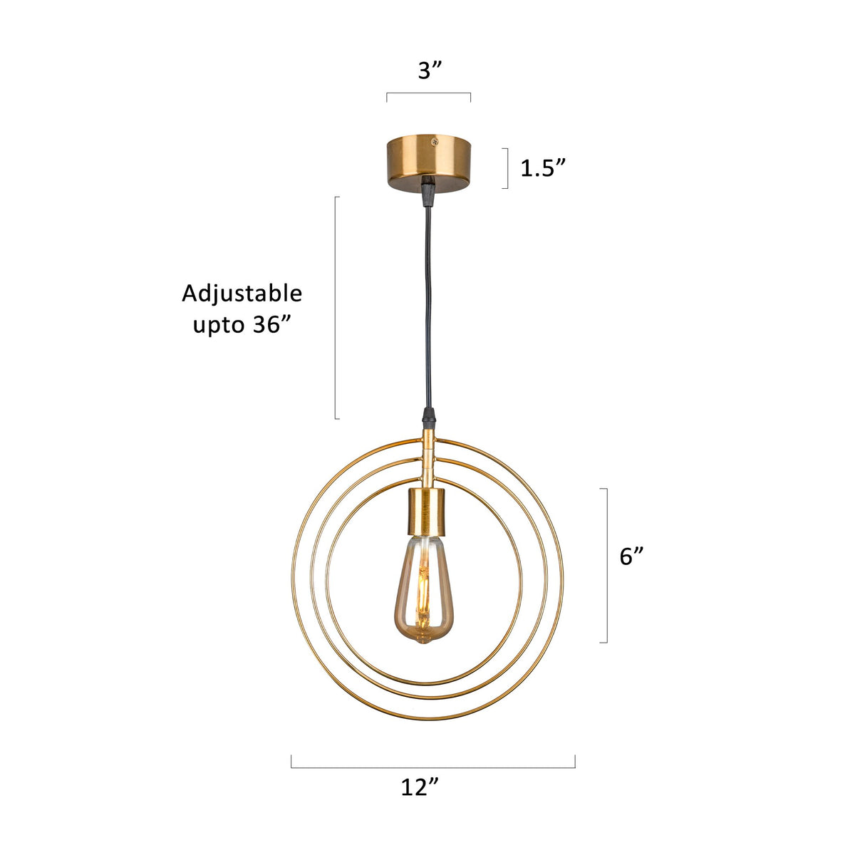 Buy Brass Rings Pendant Light Showroom