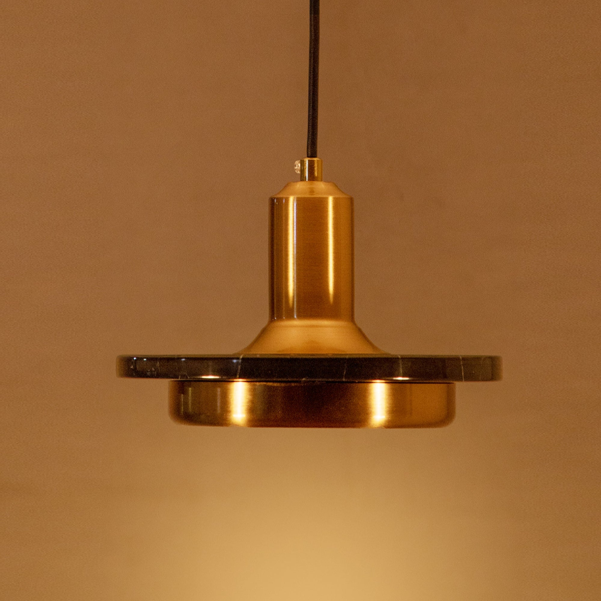Shop Crown Black Marble LED Pendant Light Corners