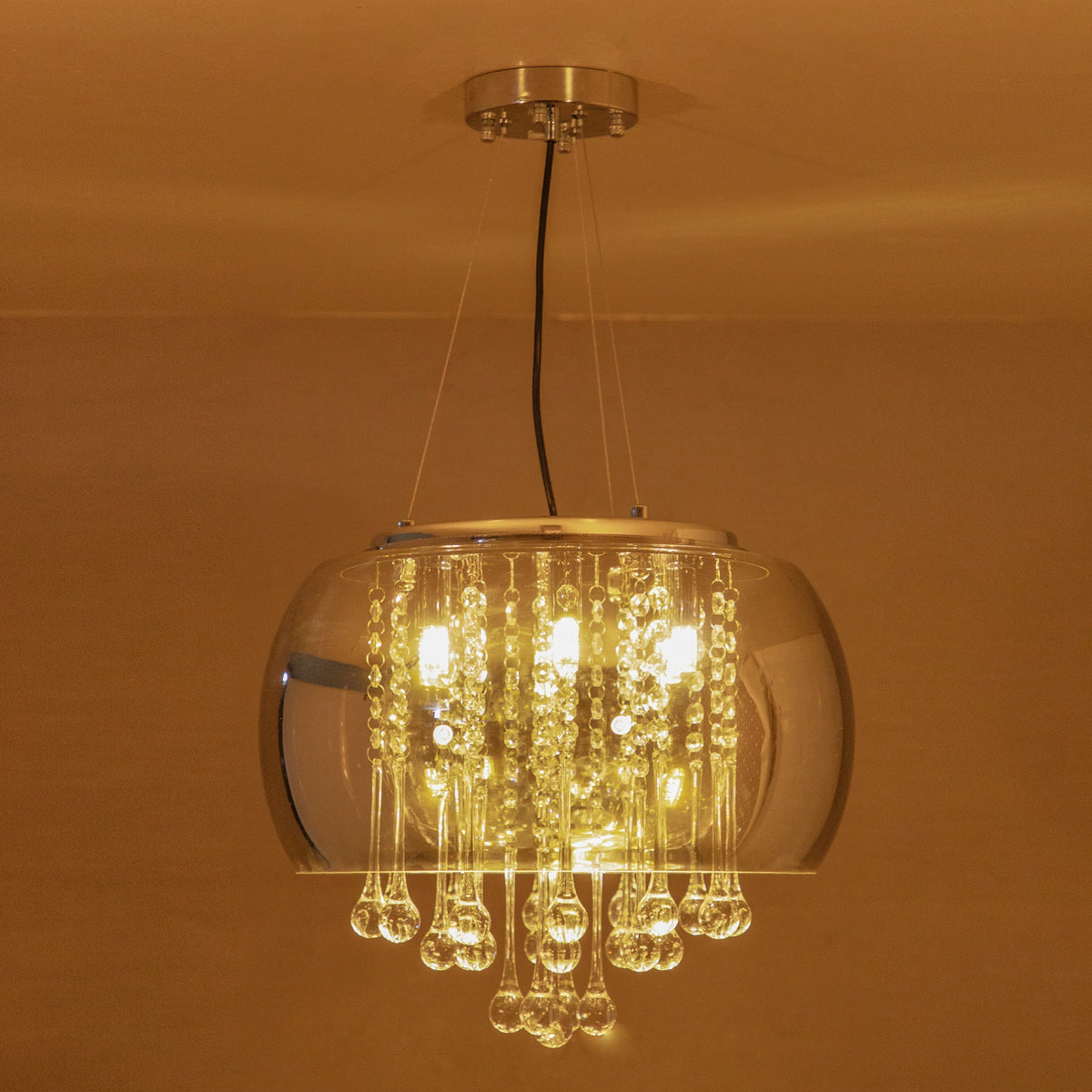 Buy Droplets Smoke 400mm LED Chandelier Bangalore