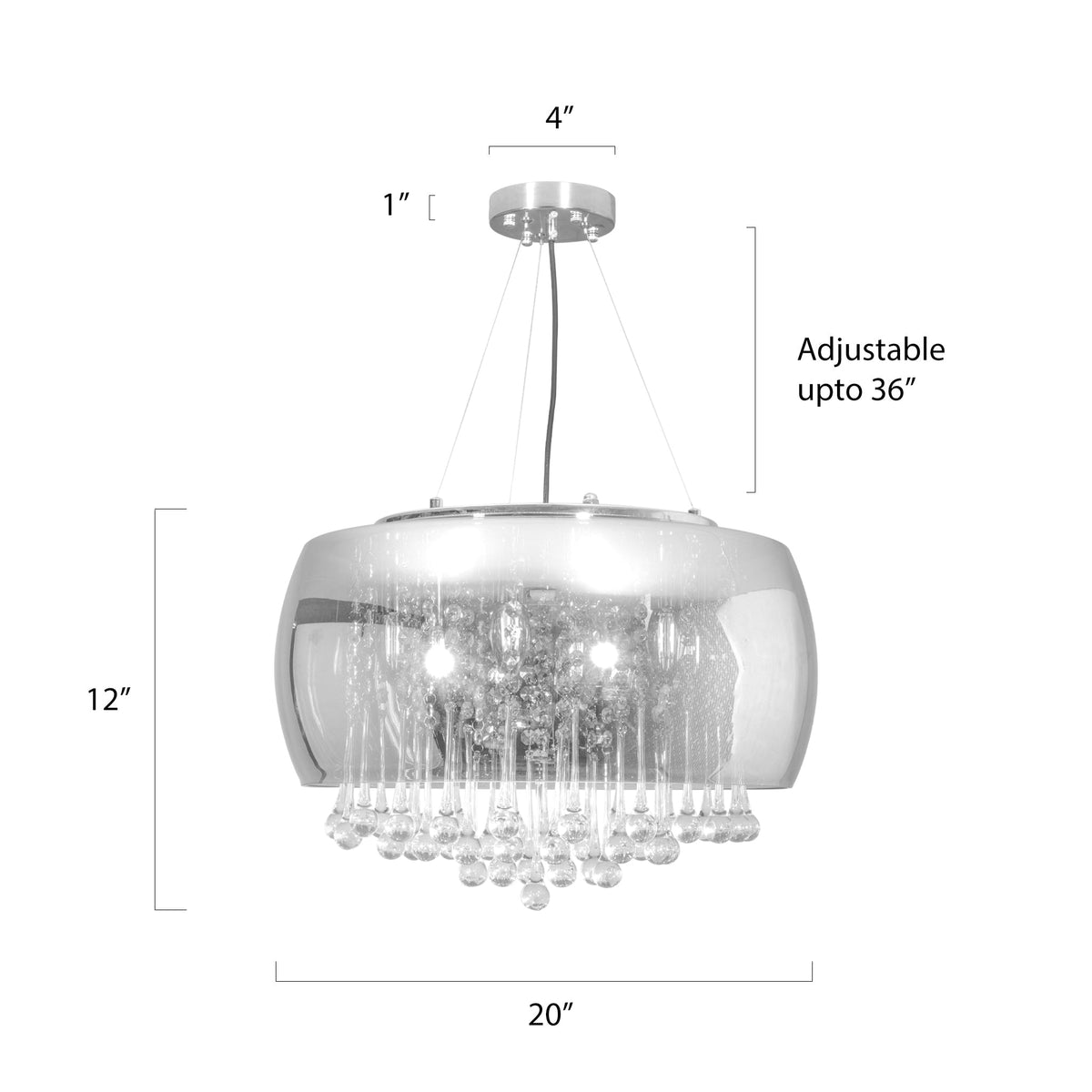 Buy Droplets Smoke 500mm Chandelier India