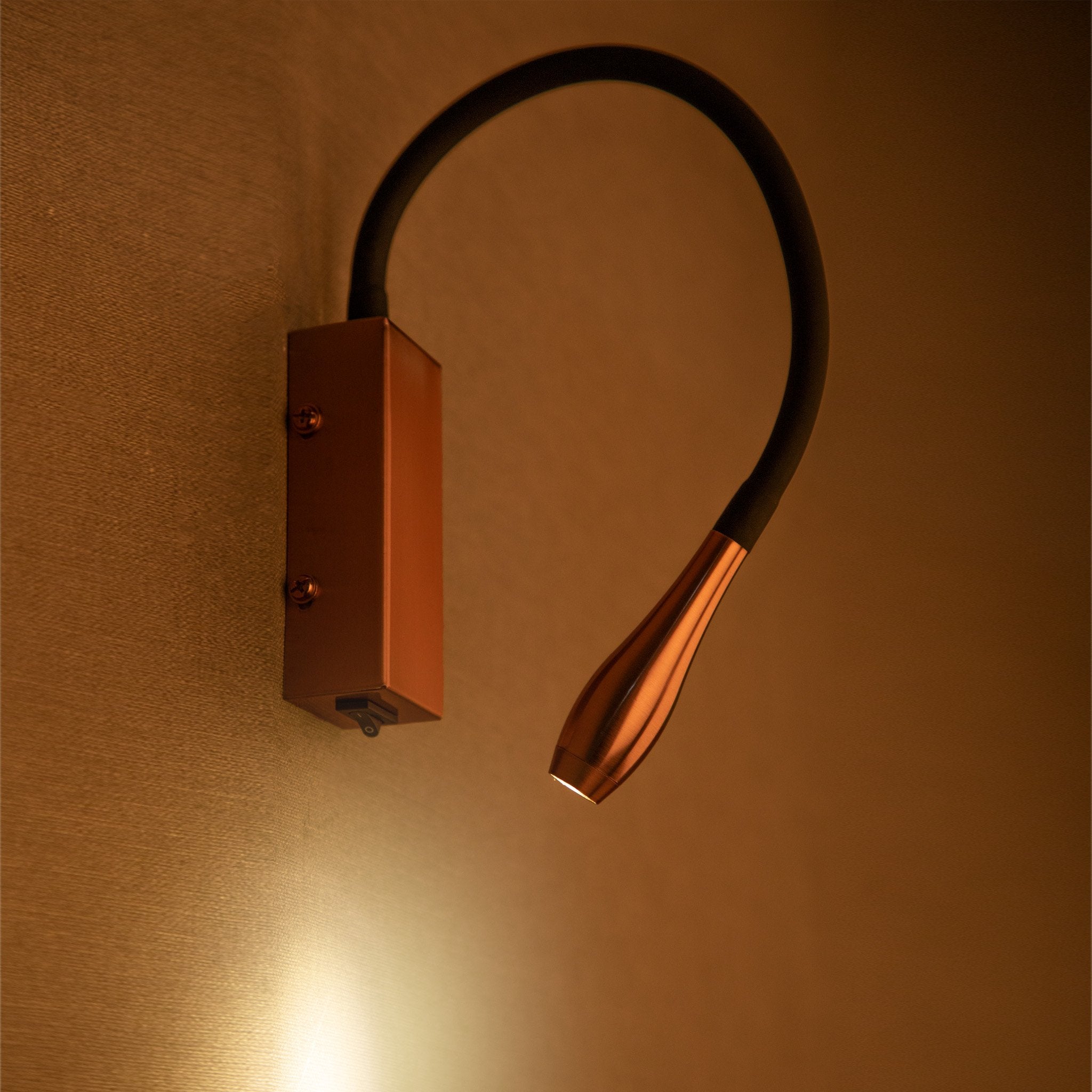 Wireless Led Copper Flexi Copper LED Light for Bedside Reading Light | Light & Living