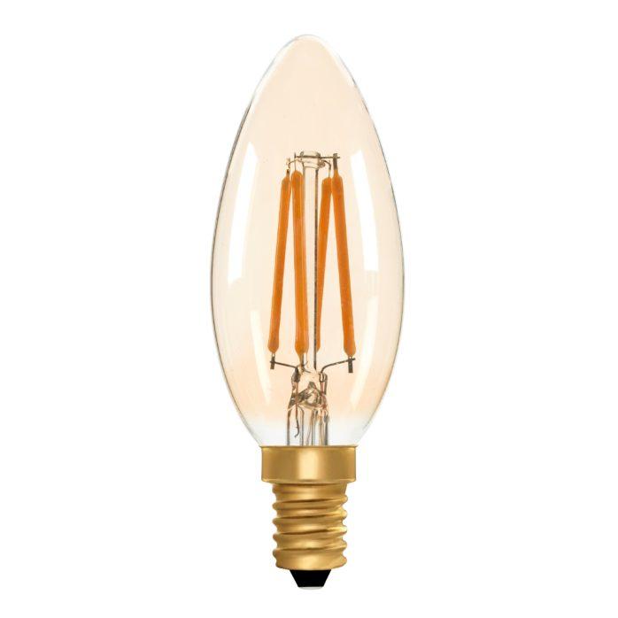 LED Filament Bulb E14 Candle- 3 Watts, Warm White (Pack of 4)