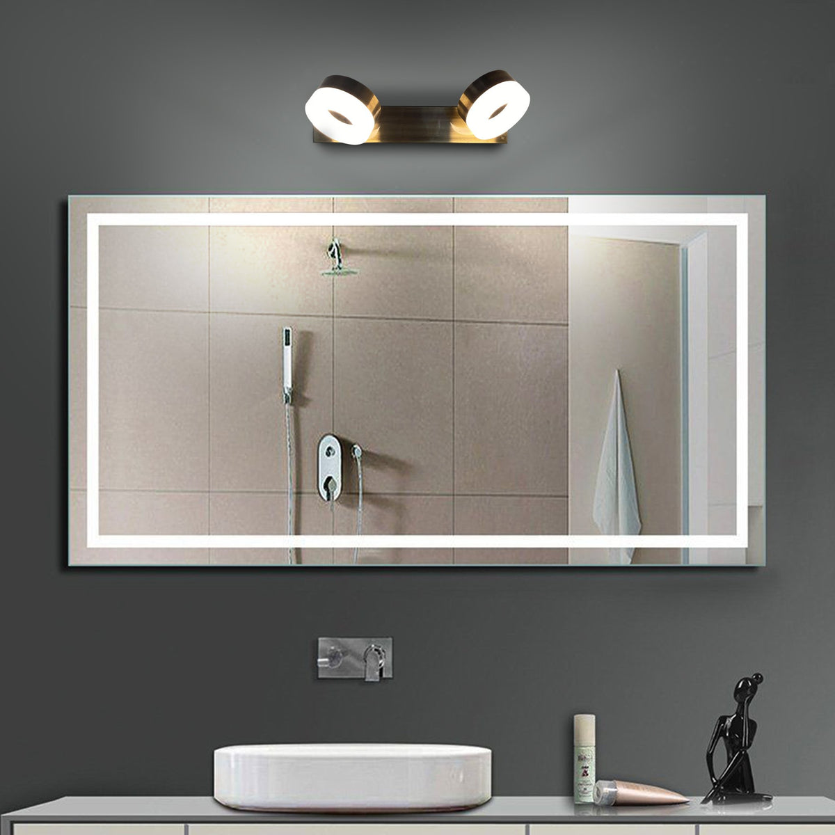 Hallow Double LED Mirror Light for Vanity