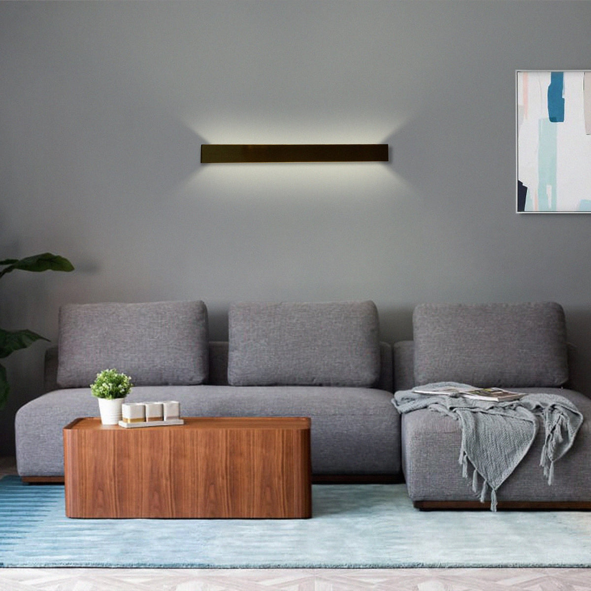 Long Brass LED Wall Light Store 