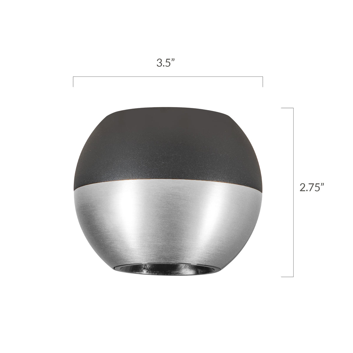 NXT Black Grey LED Ceiling Light size