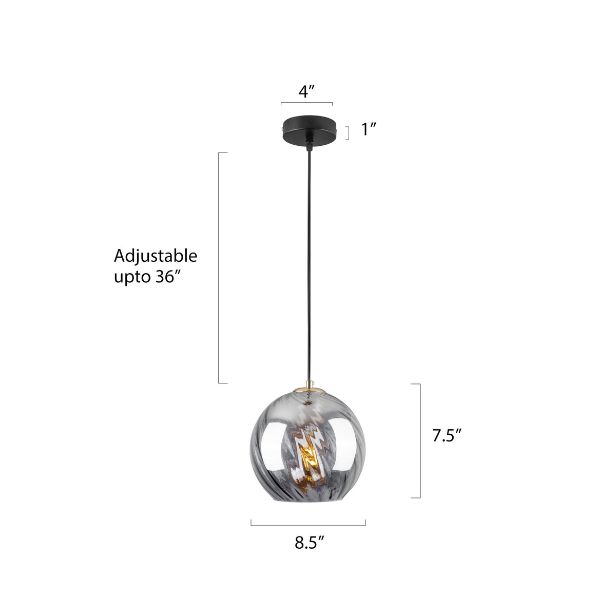 Shop Angel Smoke Pendant Light breakfast counter