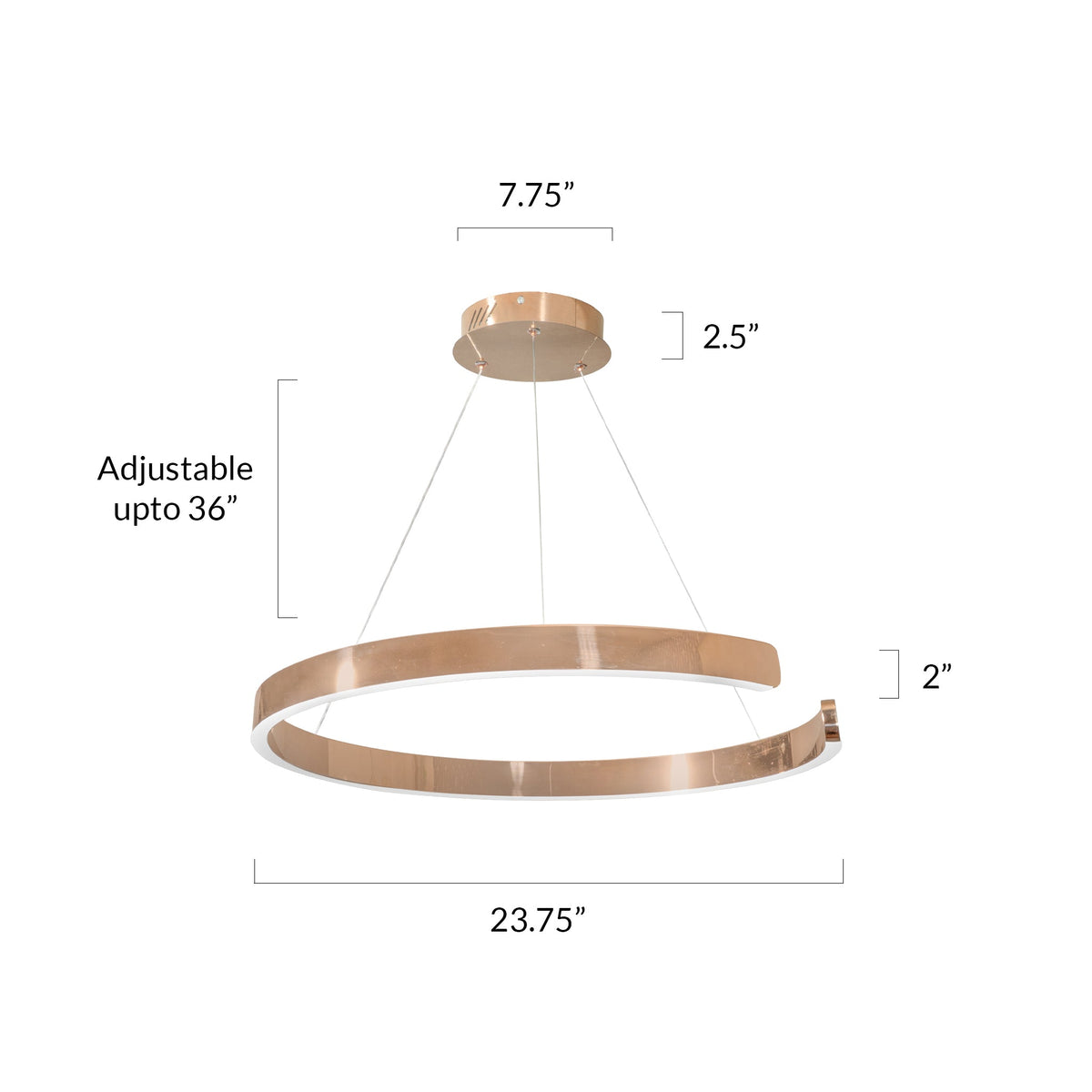 Shop C Shape 600mm RoseGold LED Chandelier Contemporary
