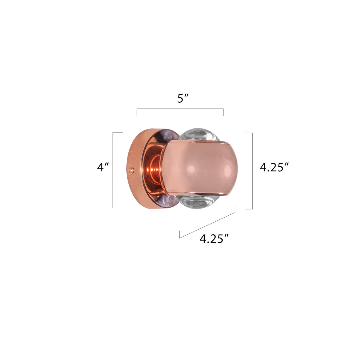 Shop Glee Rose Gold LED Wall Light Living Room