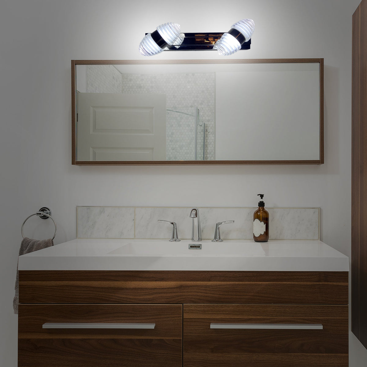 Silver Lining LED Double Mirror Light