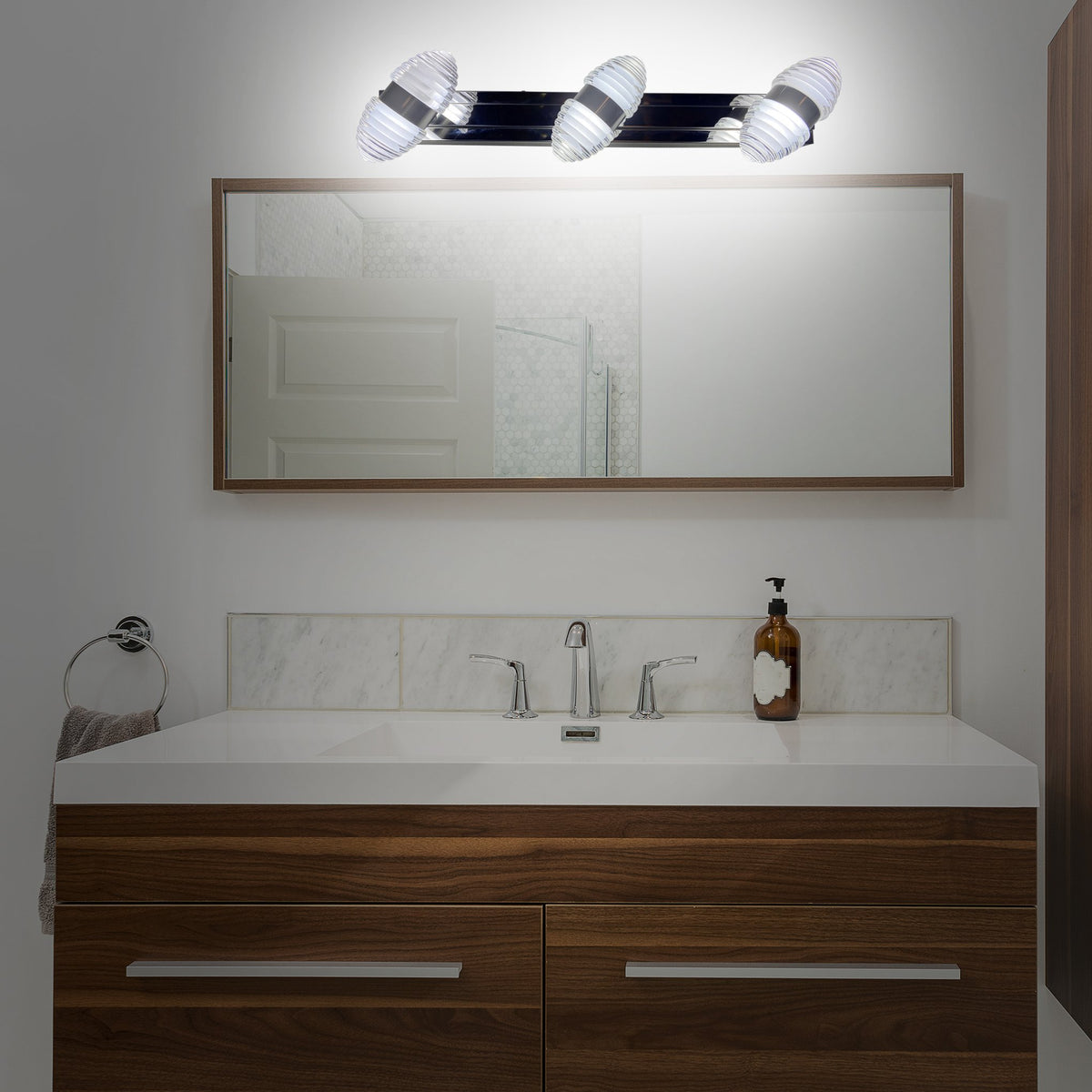 Silver Lining LED Triple Mirror Light