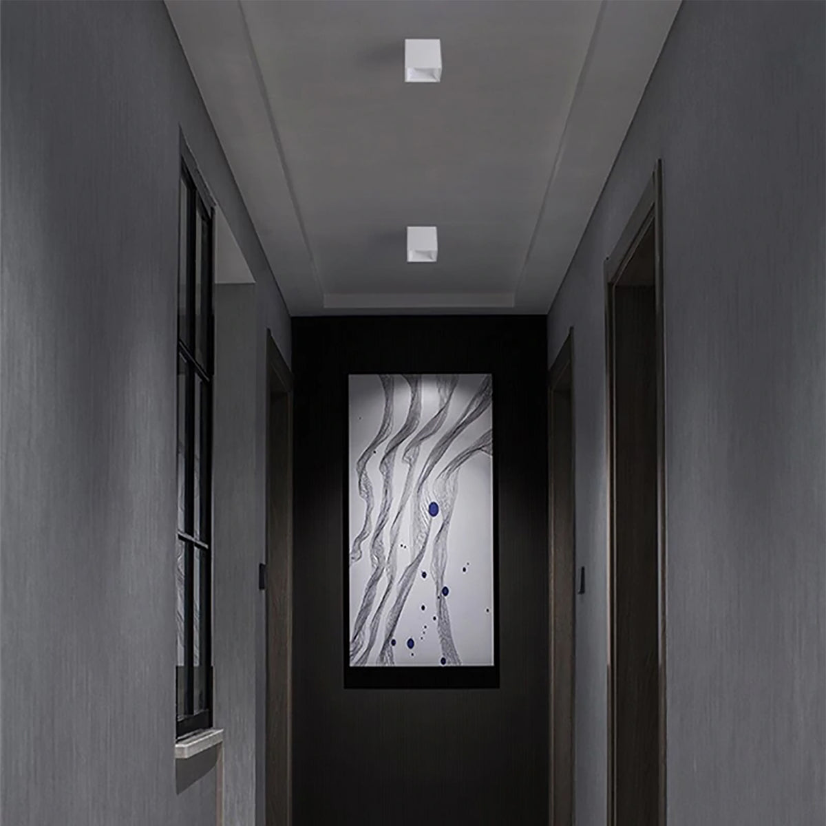Square Black &amp; White Surface Light Lamp