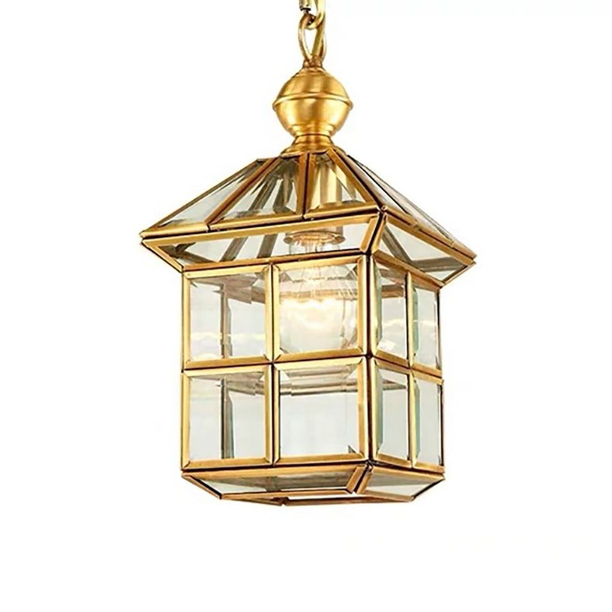 Square Brass Pendant Lamp