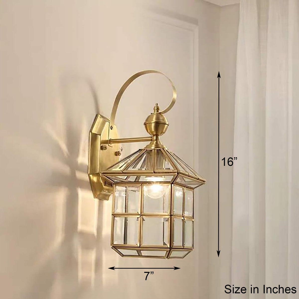 Square Brass Wall lamp Bangalore