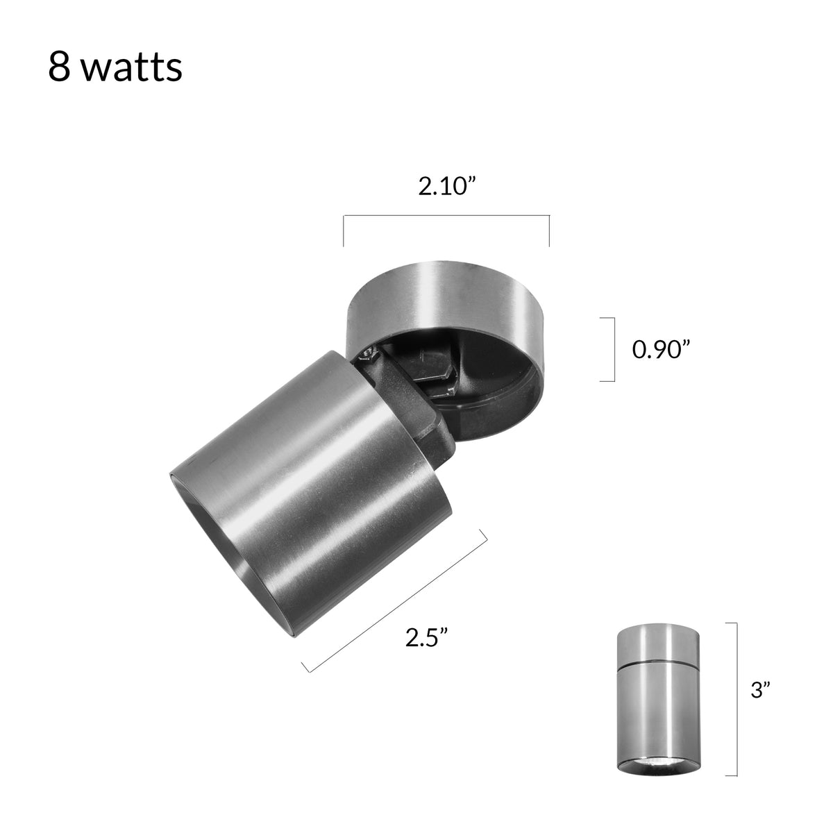 Veyron Gun Metal Adjustable LED Spot Light size