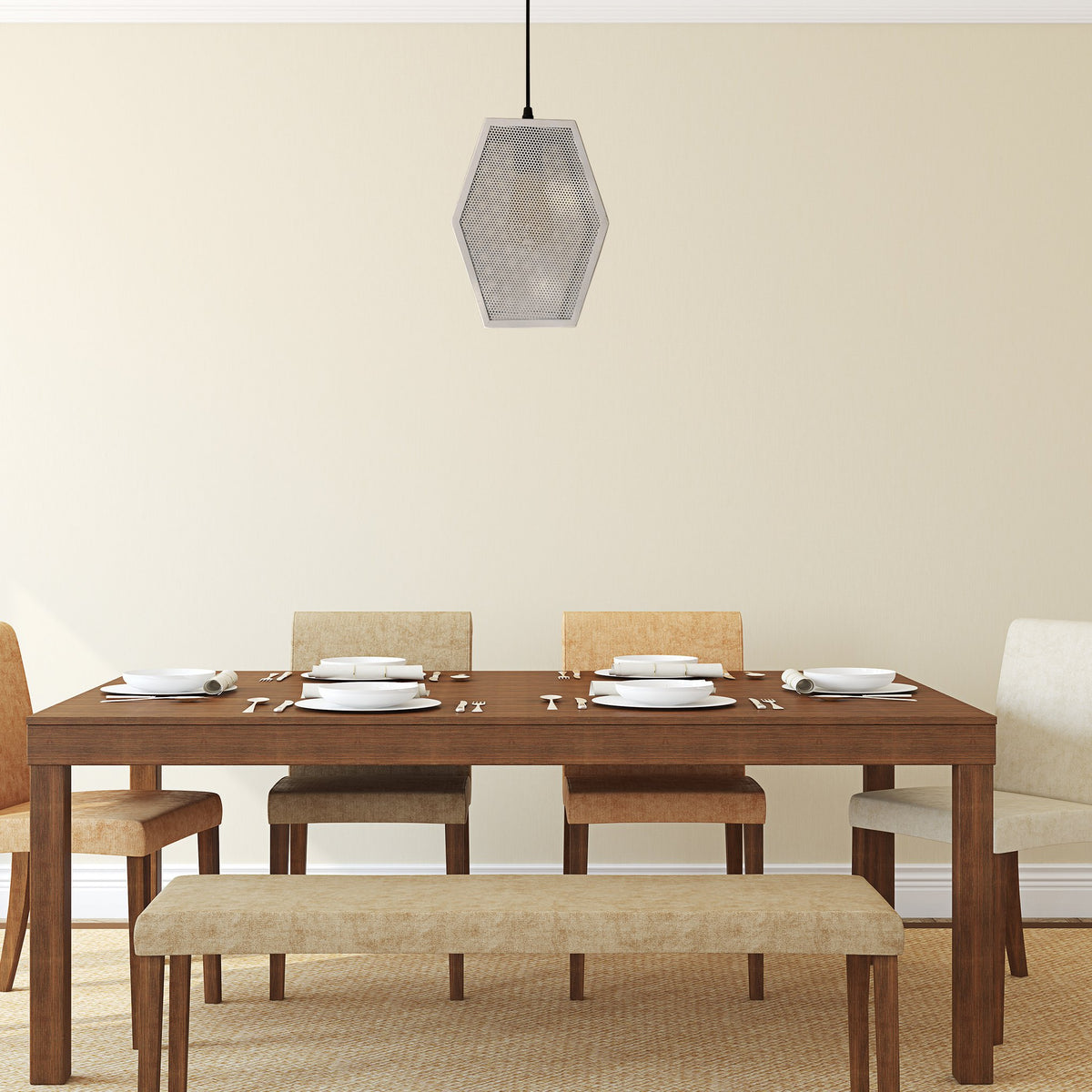 White Crown Pendant Light
