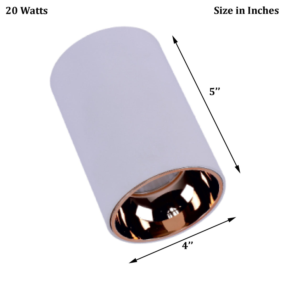 White RoseGold LED Cylinder Light